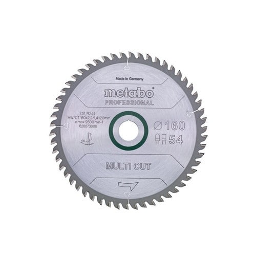 METABO Kreissägeblatt multi cut professional HW/CT D160xB2,2x20mm 54Z. FZ/TZ
