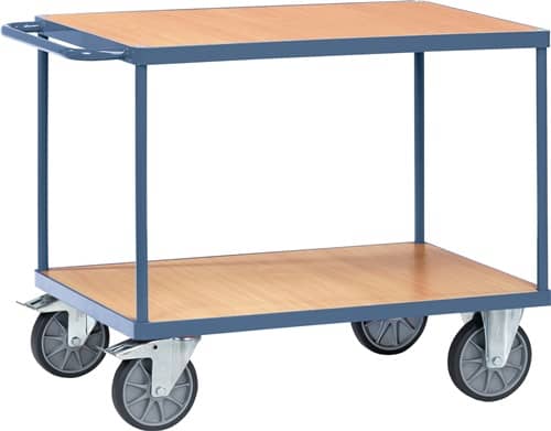 TECWERK Tischwagen 2 Ladeflächen L1000xB700mm saphirblau Trgf.600kg TECWERK