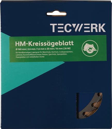 TECWERK Handkreissägeblatt AD 235mm Z.24 WZ Schnitt-B.2,8mm TECWERK