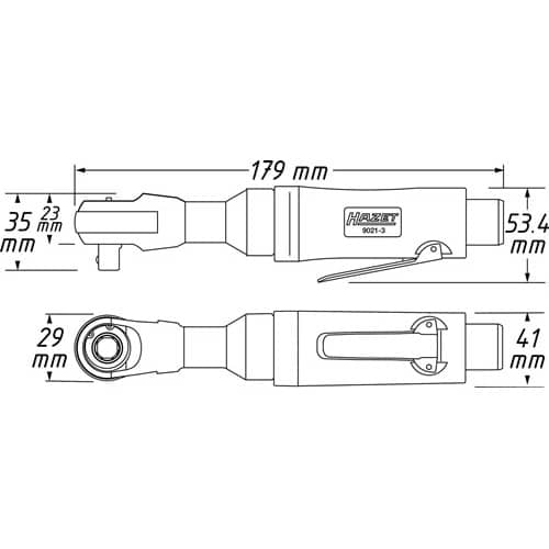 HAZET Druckluftratschenschrauber 9021-3 10mm (3/8Zoll) A4-kt.35 Nm HAZET