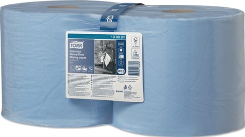 TORK Putztuch TORK 130081 L.ca.119 mxB.ca.235mm blau 3-lagig,bedruckt 2x1 Rl.TORK