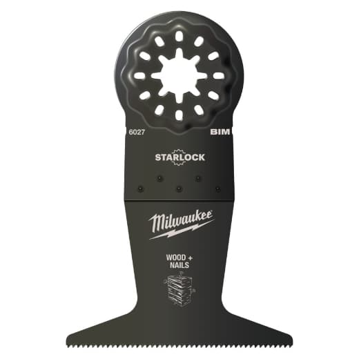 MILWAUKEE 65 x 42 mm Multitool Starlock Bi-Metall Tauchsägeblatt für Schnitte in Holz mit Nägeln