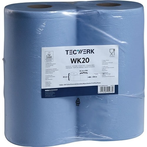 TECWERK Putztuch WK 20 L.ca.360 mmxB.ca.380mm blau 2-lagig,volumengeprägt TECWERK