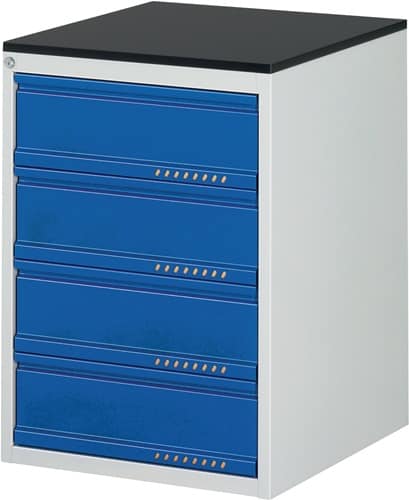 TECWERK Schubladenschrank BK 650 H820xB580xT650mm grau/blau 4 Schubl.Einfach.TECWERK