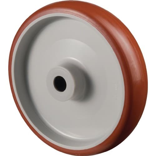 BS ROLLEN Ersatzrad D.125mm Trgf.230kg Polyurethan,rot Achs-D.15mm Nabenl.44mm BS ROLLEN