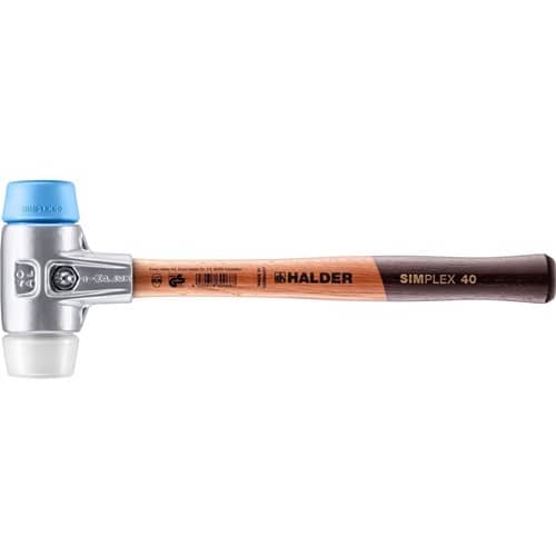 HALDER Schonhammer SIMPLEX L.330mm Kopf-D.40mm HO Superplast.weiß/TPE-soft blau HALDER