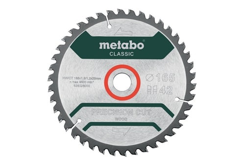 METABO Kreissägeblatt precision cut wood classic D165x1,8/1,2xBohrung20mm Z.42 WZ HW/CT