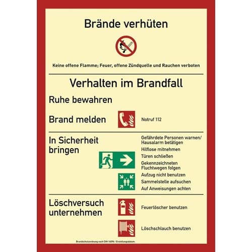 Nordwest Brandschutzzeichen DIN EN ISO 7010 L210xB297mm Brandschutzordnung Ku.