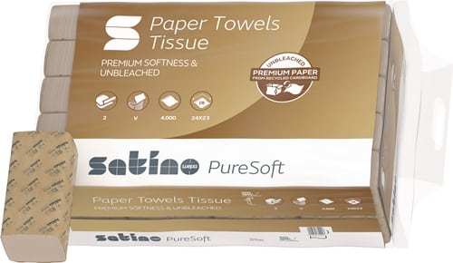 WEPA Handtuchpapier Satino PureSoft 277540 2-lag.soft beige L.230 mmxB.ca.240mm Krt.
