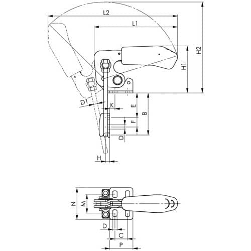 AMF Verschlussspanner Nr.6848VNI Gr.4 vertikal AMF