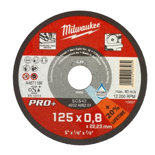 MILWAUKEE SCS42 0,8 mm Metalltrennscheibe PRO+ INOX 125 mm