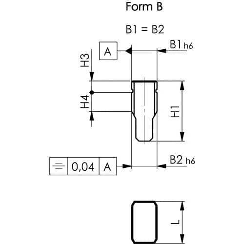 AMF Nutenstein DIN 6323 Nennmaß der Nut 20/20mm Form B lose sitzend AMF