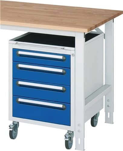 RAU Unterbauschrank H690xB490xT600mm 1 x 90,2 x 120,1 x 150mm lichtgrau/enzianblau