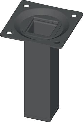 ALFER ELEMENT SYSTEM Möbelfuß schwarz RAL 9005 25x25mm H.300mm Platte ALFER ALUMINIUM