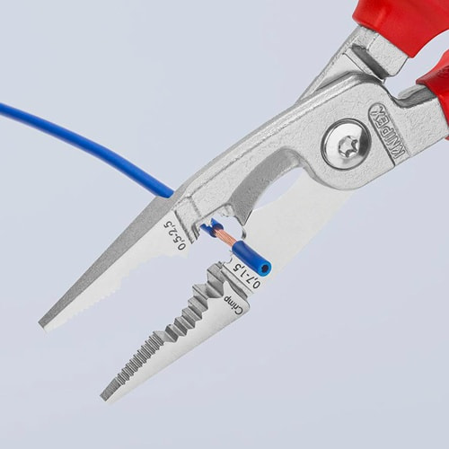 KNIPEX Elektroinstallationszange L.200mm VDE verchr.Mehrkomp.-Hüllen o.Öffnungsf.KNIPEX