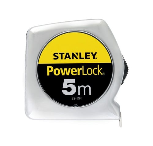STANLEY Taschenrollbandmaß PowerLock® L.5m B.19mm mm/cm EG II Ku.Automatic SB