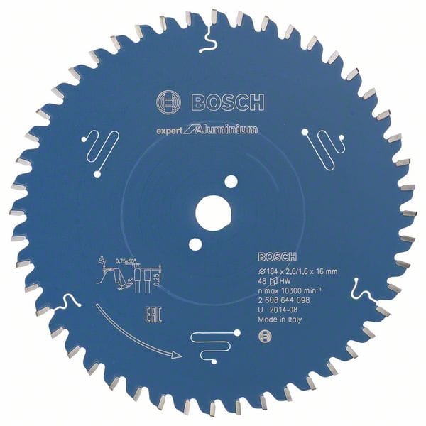 BOSCH Kreissägeblatt Expert for Aluminium, 184 x 16 x 2,6 mm, 48