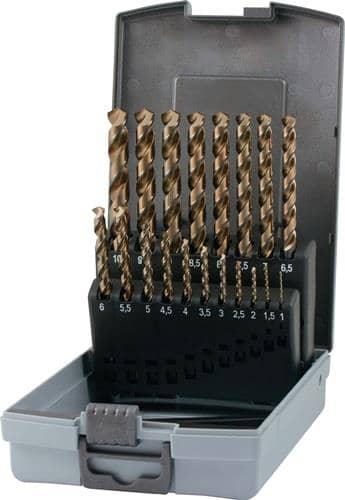 RUKO Spiralbohrer-Satz DIN 338 UNI D.1-10x0,5mm HSS-Co5 19-tlg.