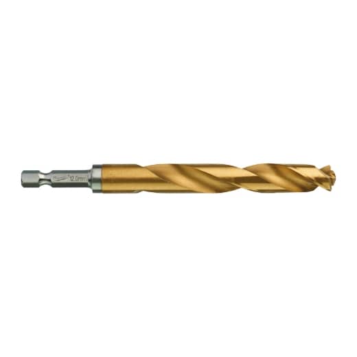 MILWAUKEE 12,0 x 127 mm SHOCKWAVE Metallbohrer HSS-G RED HEX Titan 1/4"