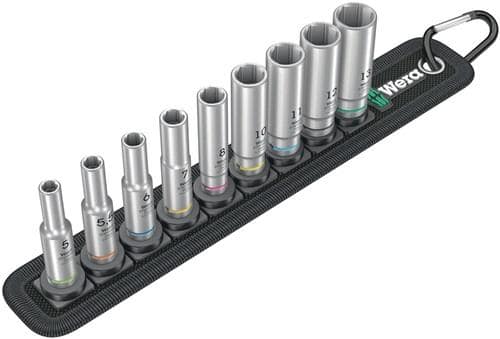 WERA Steckschlüsseleinsatzset Belt A Deep 1 9-tlg.SW 5-13mm Antr.6,3mm (1/4)Zoll WERA
