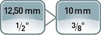 HAZET Reduzierstück 958 Antriebs-4-KT.1/2 Zoll Abtriebs-4-KT.3/8 Zoll L.38,5mm HAZET
