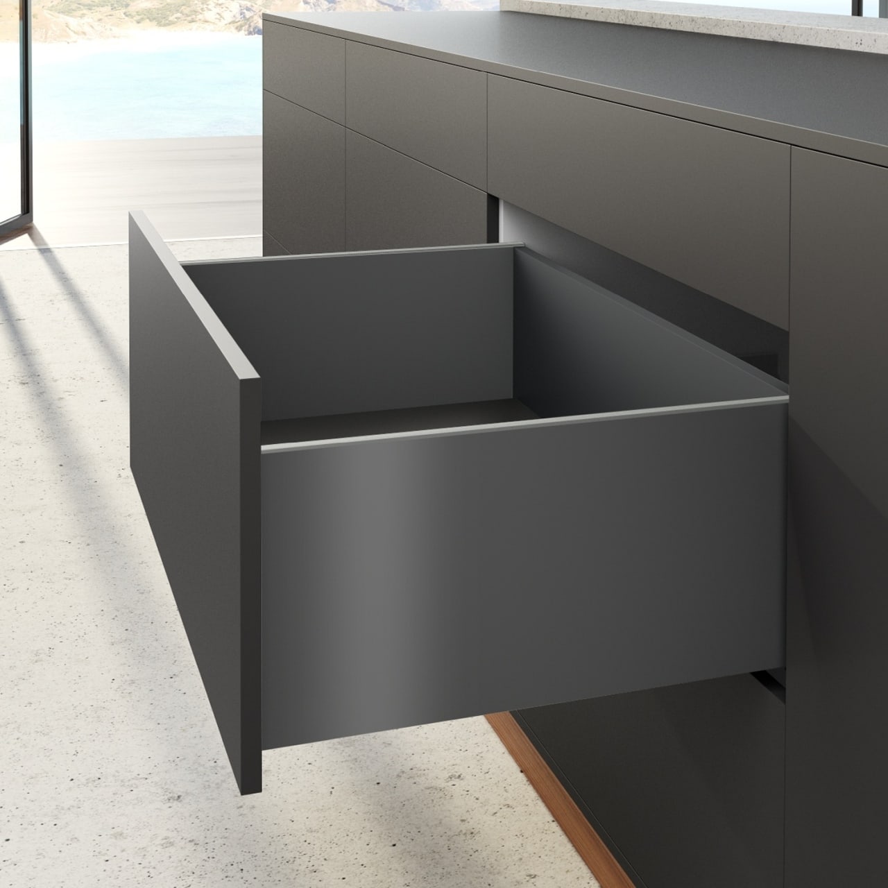 HETTICH AvanTech YOU Set Zarge Höhe 251 mm, NL 450 mm, anthrazit, links und rechts, 9255355