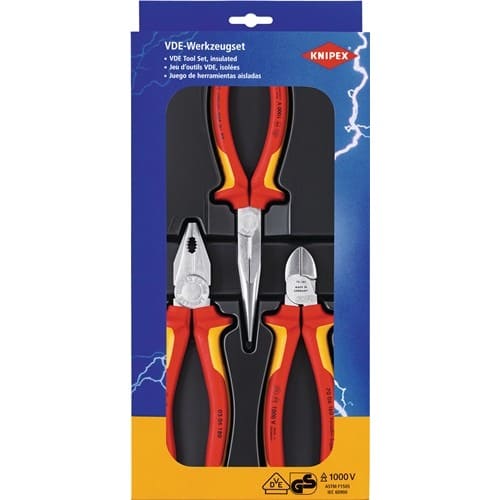 KNIPEX Zangensatz Elektro-Paket Inh.3tlg.VDE verchr.Kunststofftiefziehteil KNIPEX
