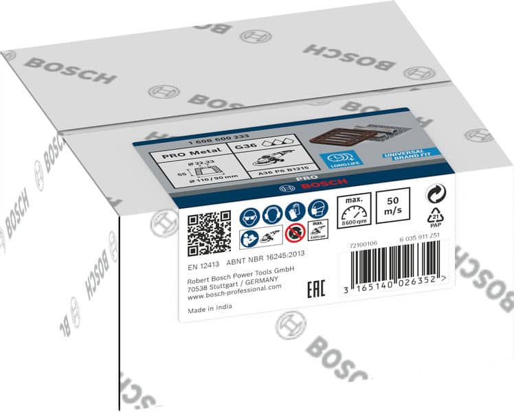 BOSCH Schleiftopf, konisch-Metall/Guss 90 mm, 110 mm, 55 mm, 36