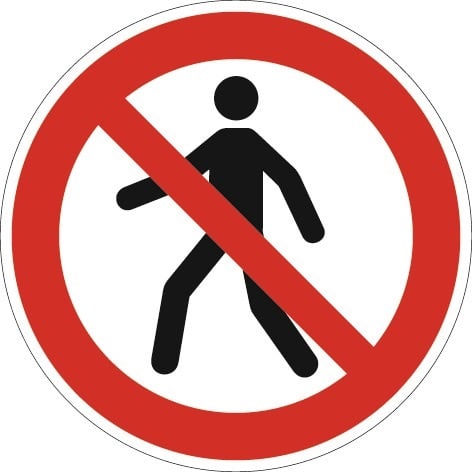 Verbotszeichen ASR A1.3/DIN EN ISO 7010 Fußgänger verboten Folie