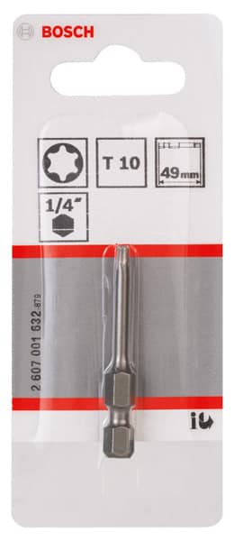 BOSCH Schrauberbit Extra-Hart T10, 49 mm, 1er-Pack