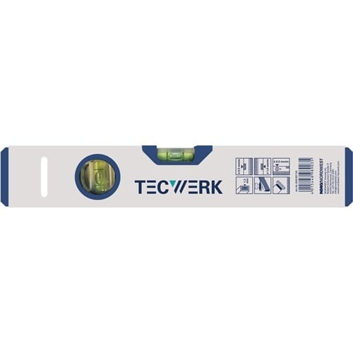 TECWERK Wasserwaage 200cm Alu.silber ± 0,5mm/m TECWERK