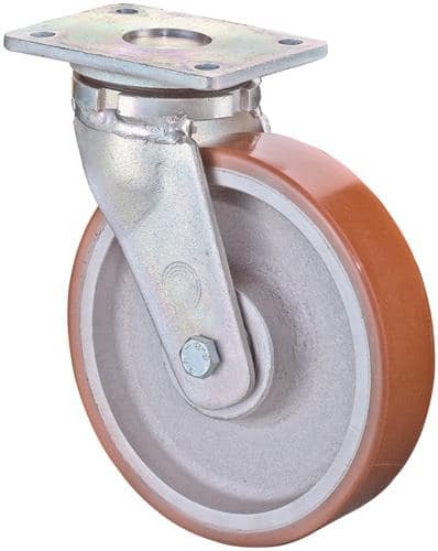 BS ROLLEN Schwerlast-Lenkrolle D.125mm Trgf.550kg Guß-PU Platte L138xB110mm BS ROLLEN