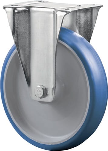 BS ROLLEN Bockrolle D.80mm Trgf.100kg Polyurethan,blau Platte L104xB80mm BS ROLLEN