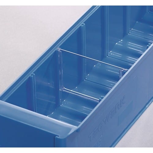 TECWERK Trennw.f.Regalkasten B.91mm Styrolux transp.10St./Btl.TECWERK