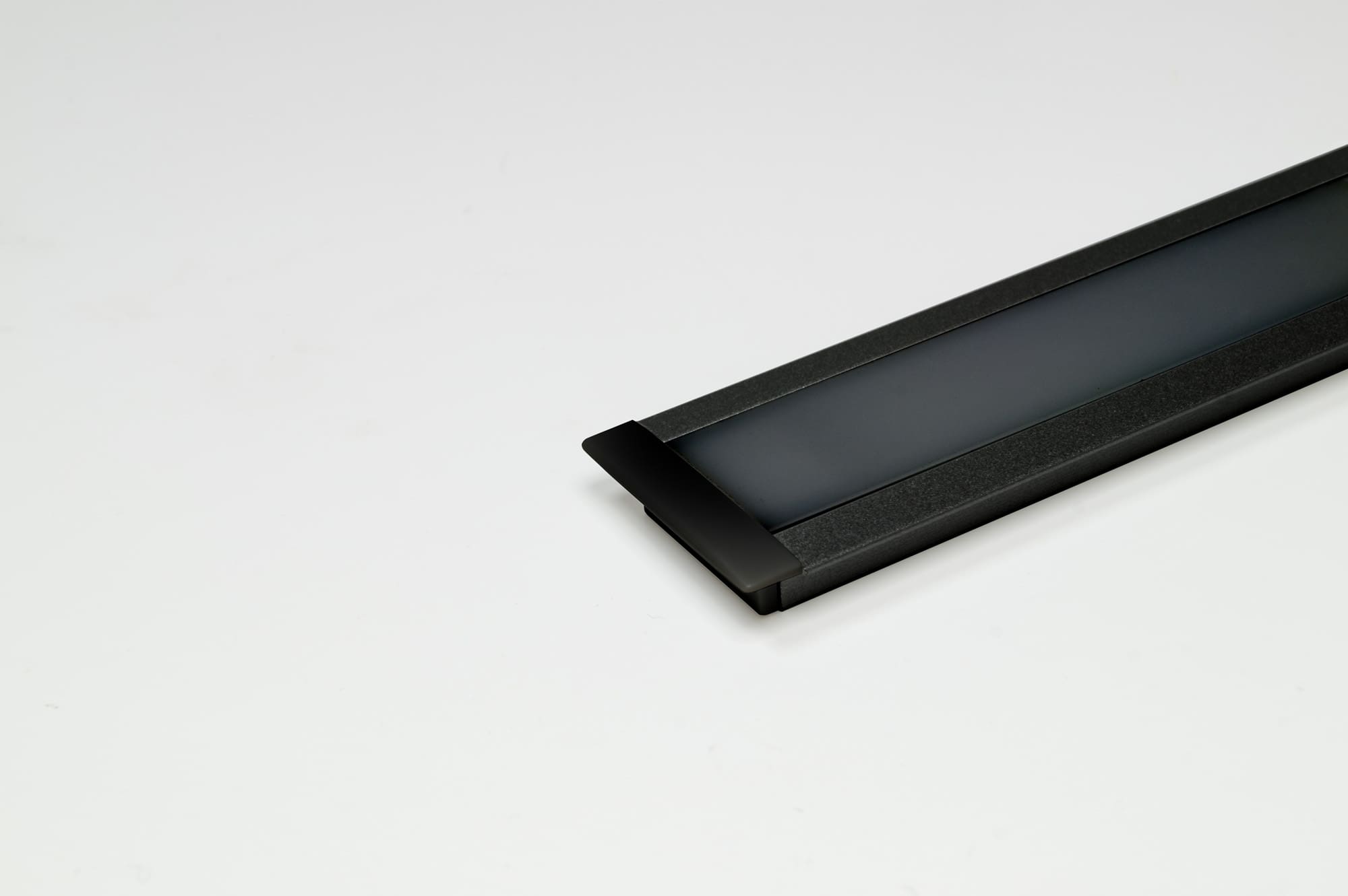 L&S LED Leuchtenprofil London, 24,5x7mm, Einbau, Alu schwarz E6/C35, L: 3080mm