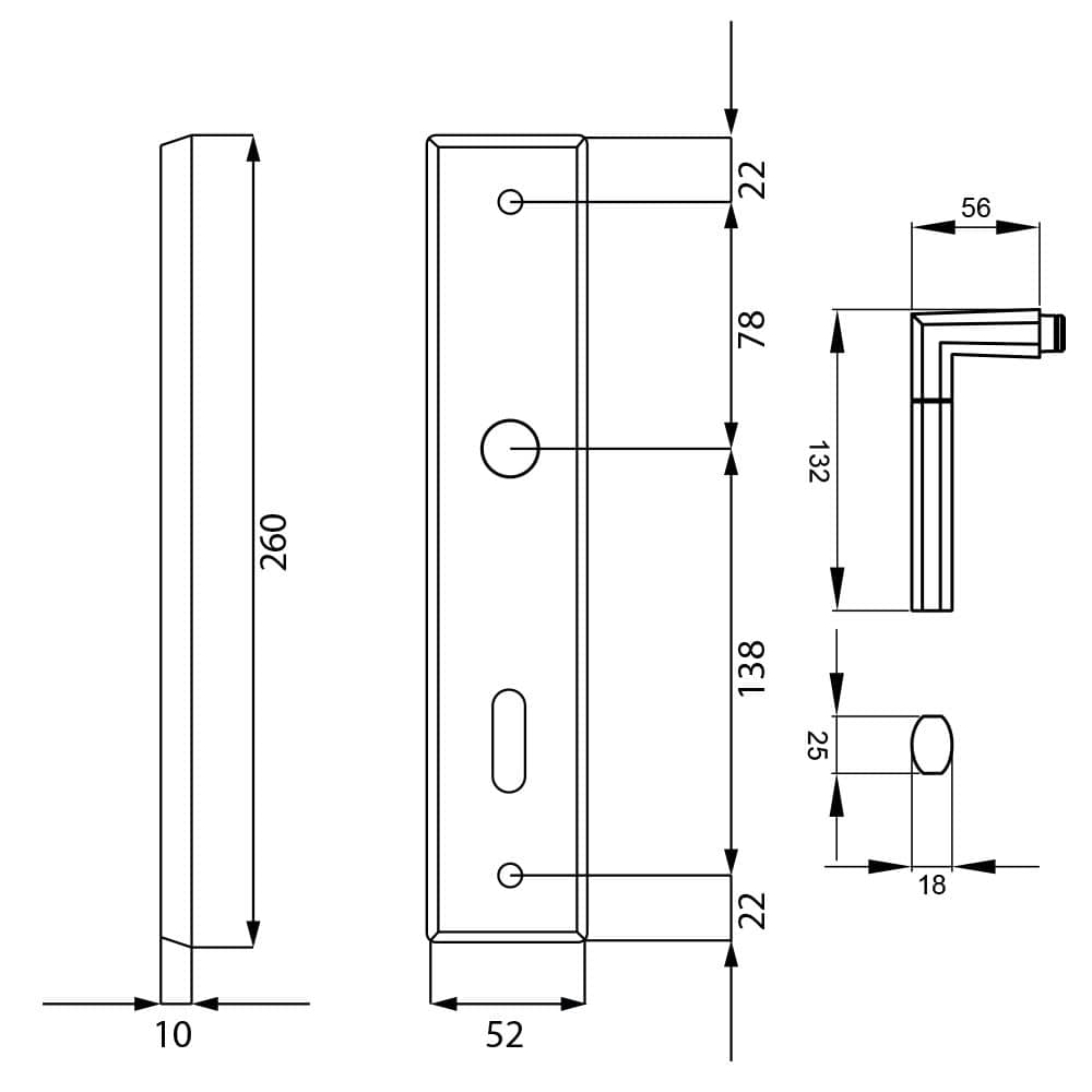 KARCHER DESIGN Drückergarnitur RLE48 BB0 71 - Buntbart, Edelstahl
