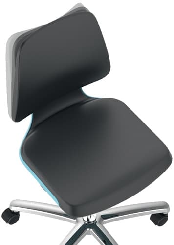 BIMOS Arbeitsdrehstuhl Labsit Rl.Sitzschale blau Supertec-Gewebe schwarz