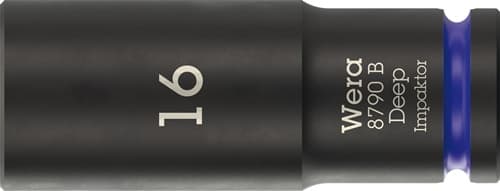 WERA Steckschlüsseleinsatz 8790 B Impaktor Deep 3/8 Zoll 16mm L.63mm WERA