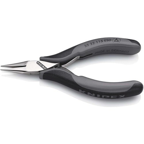 KNIPEX Elektronik-Greifzange Gesamt-L.115mm ESD flachrunde Backen spiegelpol.Form 2