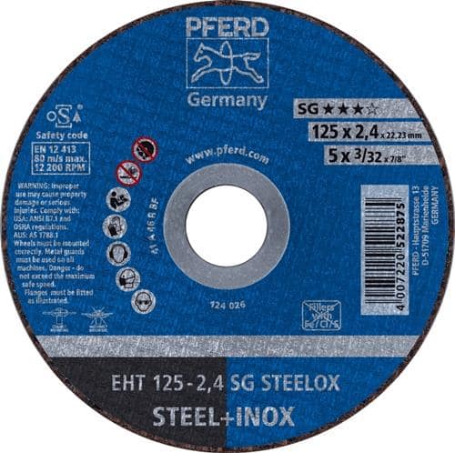 PFERD TOOLS Trennscheibe SG STEELOX D125x2,4mm ger.INOX Bohr.22,23mm PFERD