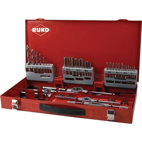 Gewindeschneidzeugsatz M3-M4-M5-M6-M8-M10-M12 44tlg.HSS RUKO