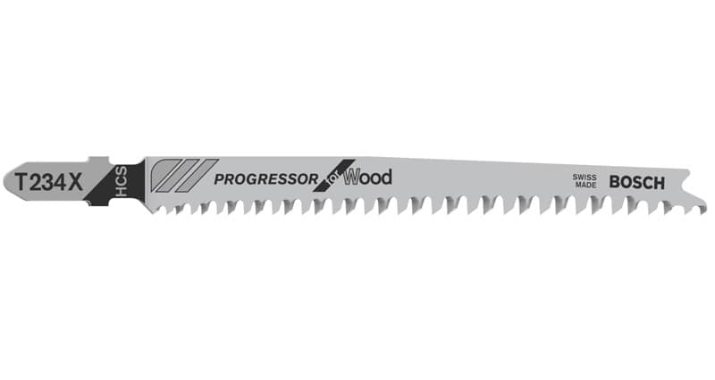 BOSCH Stichsägeblatt T 234 X Progressor for Wood, 5er-Pack