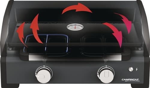 CAMPINGAZ Gasgrill Plancha Onyx 2 Cook 2 Blue Flame Brenner (Edelstahl) CAMPINGAZ