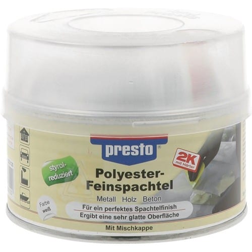PRESTO 2K-Feinspachtel weiß,Härter rot 500g Dose PRESTO