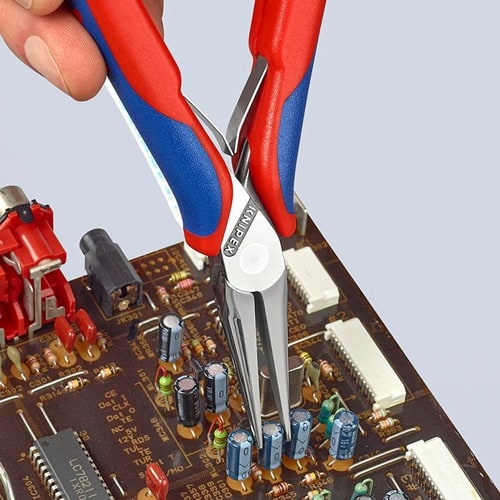 KNIPEX Elektronik-Greifzange Gesamt-L.145mm flachrunde Backen Form 6 Mehrkomp.-Hüllen