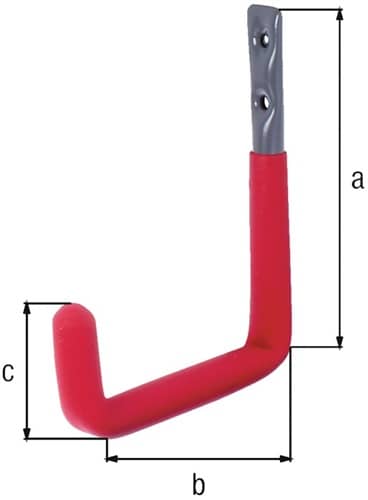 GAH Wandhaken U-Form Rotgummi A.83mm STA roh verz.H.120mm D.12mm GAH