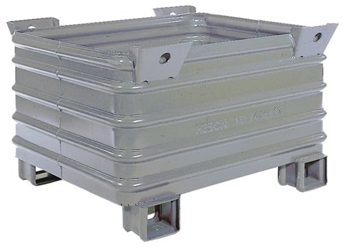 HESONWERK Transport- u.Stapelbehälter L1200xB1000xH650mm Stahlbl.mausgrau Trgf.2000kg