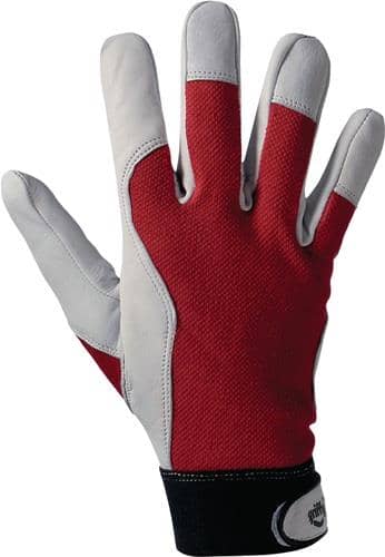 L+D Handschuhe Griffy Gr.10 rot/naturfarben Ziegennappaleder/Interlock auf SB-Karte
