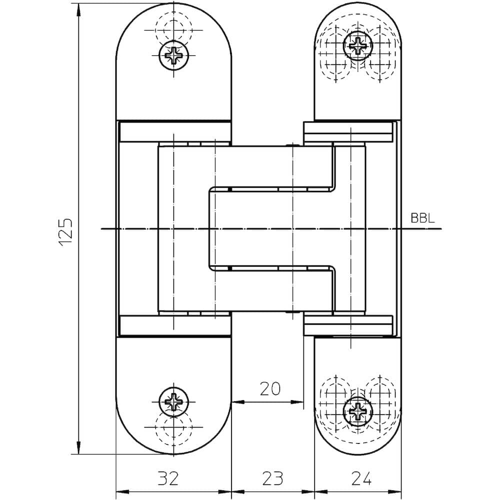 SIMONSWERK Verdecktliegendes Türband TECTUS® TE 311 3D FVZ 40, tiefschwarz