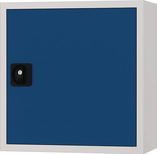 BEDRUNKA+HIRTH Hängeschrank H600xB600xT200mm Vollblechtür lichtgrau/signalblau